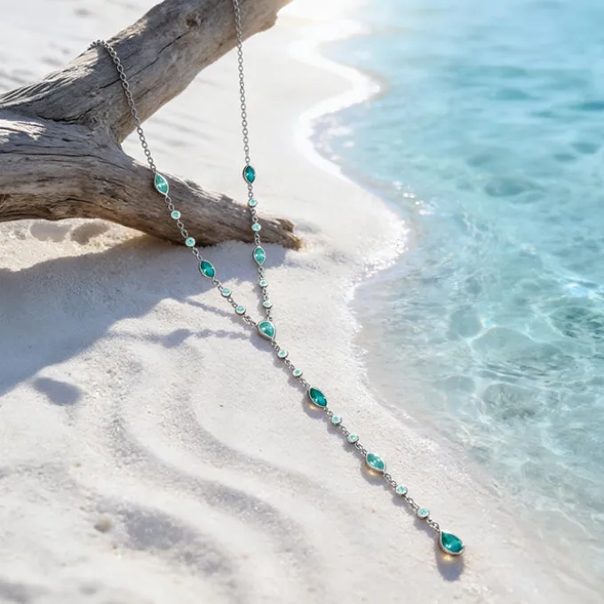 Silver Pasitea Lariat Necklace