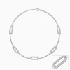 Silver Patterened Paperclip Anklet