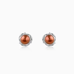 Silver Paulette Pearl Stud Earrings