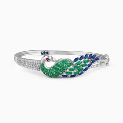 Silver Peacock Parade Bracelet