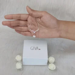 Silver Pearl Grace Drop Necklace