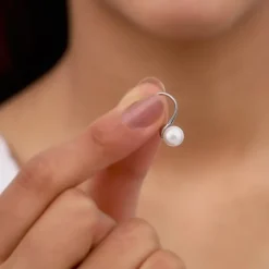 Silver Pearl Small Stud Earrings