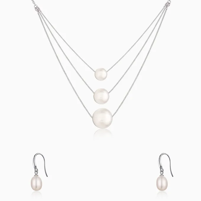 Silver Pearly Affair Set