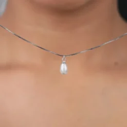 Silver Pearly Drop Bracelet