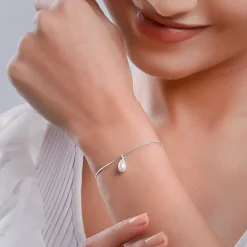 Silver Pearly Drop Bracelet