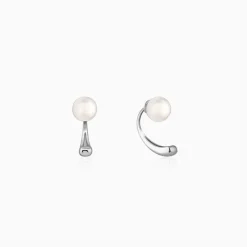 Silver Penelope Pearl Earrings