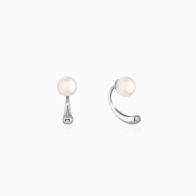 Silver Penelope Pearl Earrings