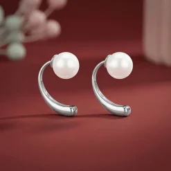 Silver Penelope Pearl Earrings