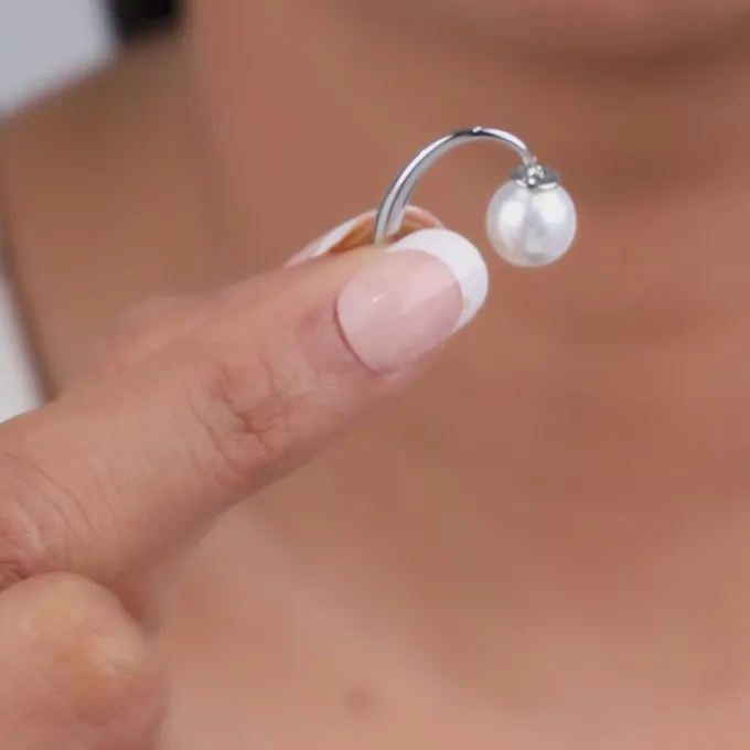 Silver Penelope Pearl Earrings