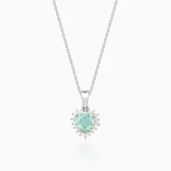 Silver Perfect Heart Pendant With Link Chain