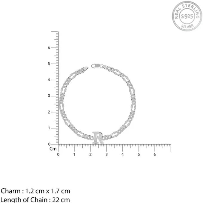 Silver Personalised Alpha Initial Bracelet For Him