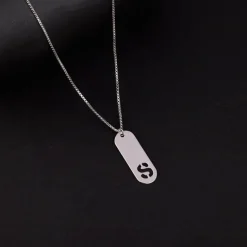 Silver Personalised Alpha Tag Initial Pendant For Him