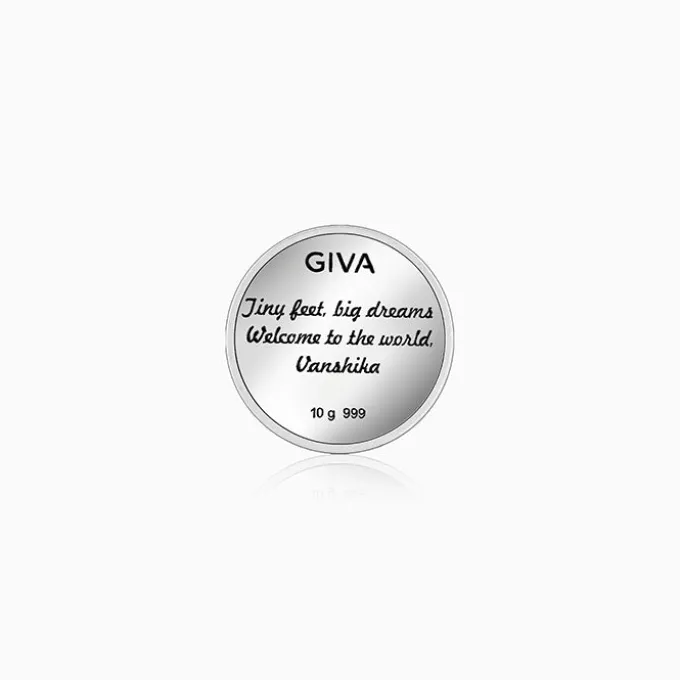 Silver Personalised Baby Birthday Coin