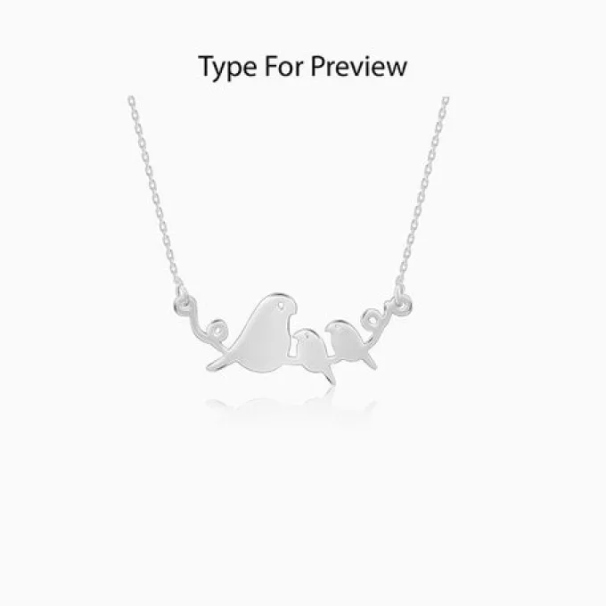 Silver Personalised Birdie Initial Necklace
