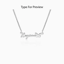 Silver Personalised Butterfly Pendant