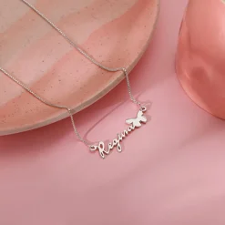 Silver Personalised Butterfly Pendant