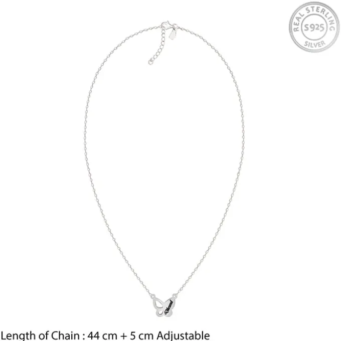 Silver Personalised Butterfly Necklace