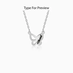 Silver Personalised Butterfly Necklace