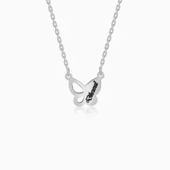 Silver Personalised Butterfly Necklace