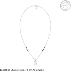 Silver Personalised Cherished Initial Mangalsutra