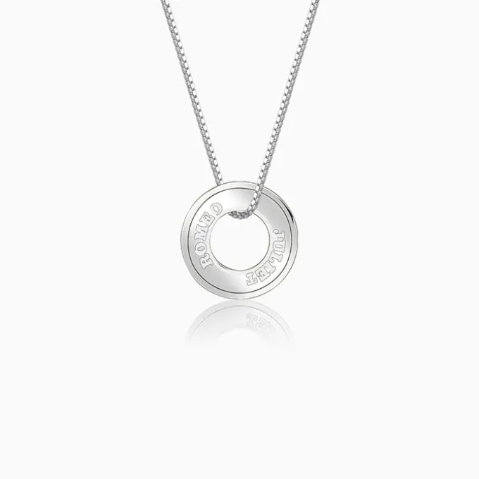 Silver Personalised Circular Pendant For Him