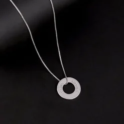 Silver Personalised Circular Pendant For Him