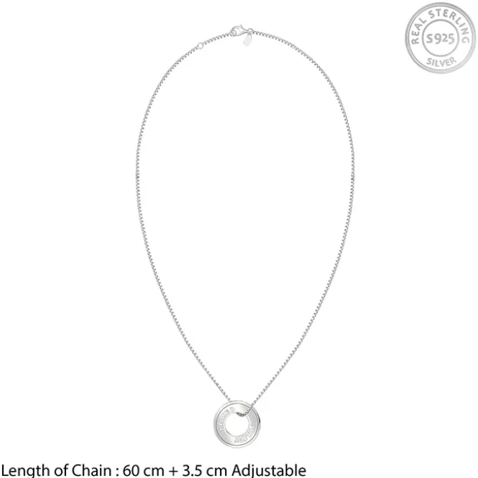 Silver Personalised Circular Pendant For Him