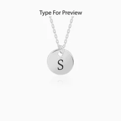 Silver Personalised Classic Initial Pendant with Link Chain
