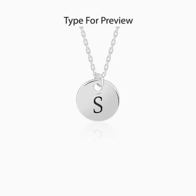 Silver Personalised Classic Initial Pendant with Link Chain