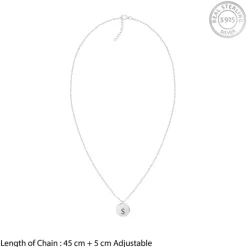 Silver Personalised Classic Initial Pendant with Link Chain