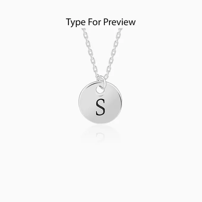 Silver Personalised Classic Initial Pendant with Link Chain