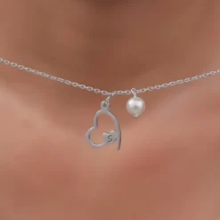 Silver Personalised Classic Heart Necklace