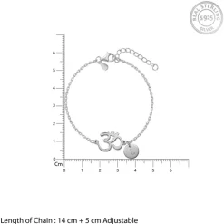 Silver Personalised Classy Om Heartbeat Bracelet