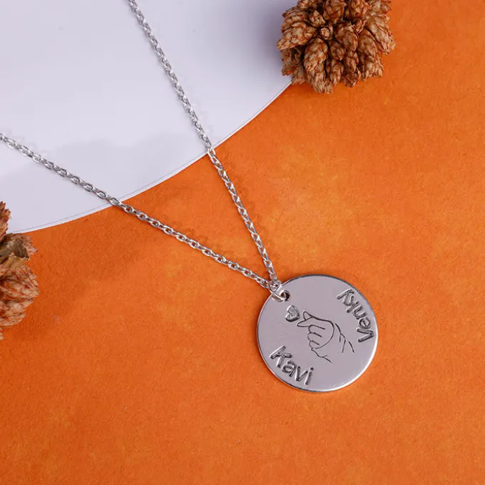 Silver Personalised Coin Pendant