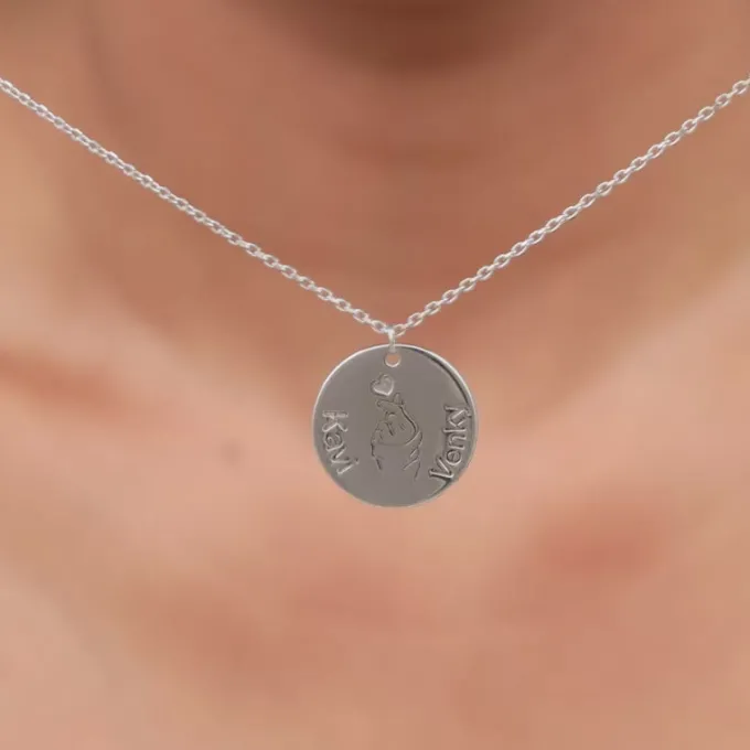 Silver Personalised Coin Pendant