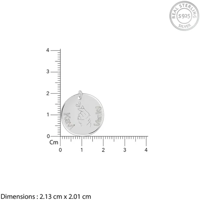 Silver Personalised Coin Pendant