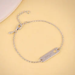 Silver Personalised Cosy Heart Bracelet