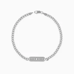 Silver Personalised Cuban Bracelet for Him