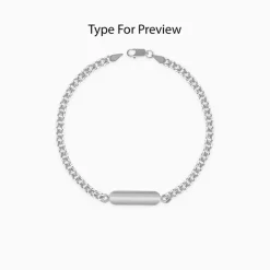 Silver Personalised Cuban Bracelet for Him