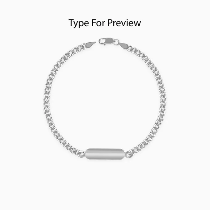 Silver Personalised Cuban Bracelet for Him