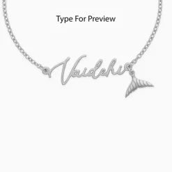 Silver Personalised Cute Mermaid Tail Bracelet