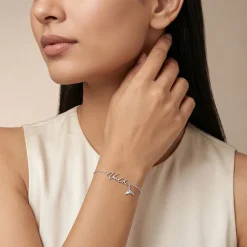 Silver Personalised Cute Mermaid Tail Bracelet