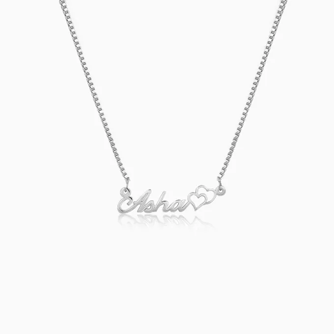 Silver Personalised Dual Heart Necklace