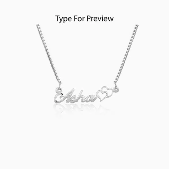 Silver Personalised Dual Heart Necklace