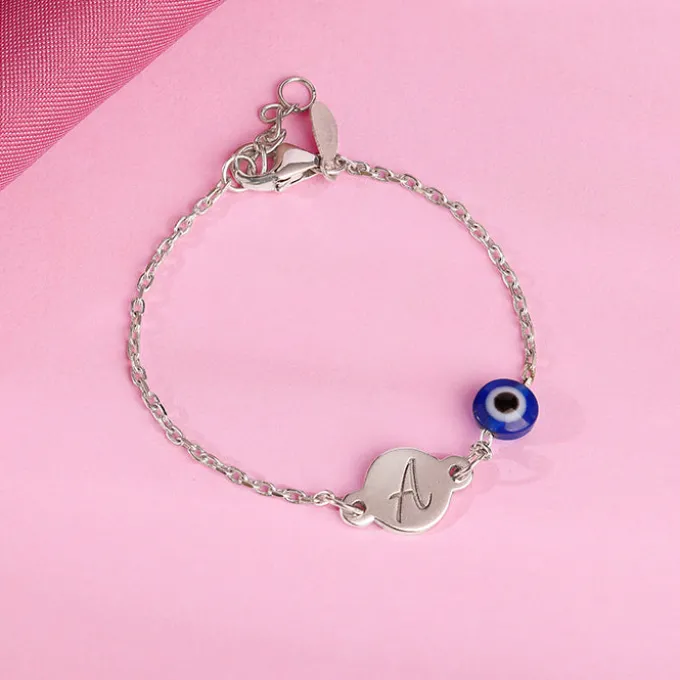 Silver Personalised Envy Gaze Kids Bracelet (0 - 2 Years)