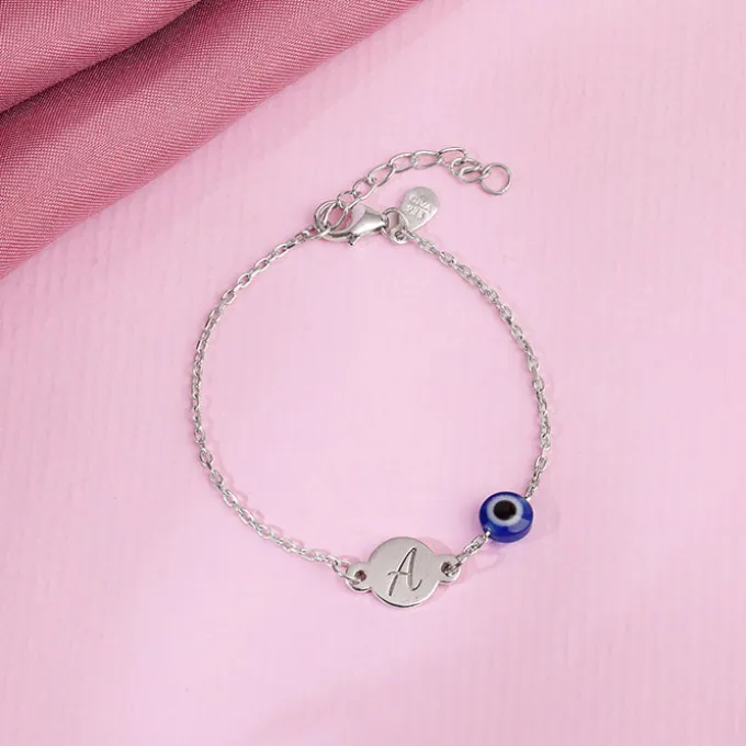 Silver Personalised Envy Gaze Kids Bracelet (2 - 8 Years)