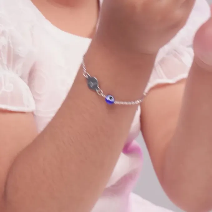 Silver Personalised Envy Gaze Kids Bracelet (2 - 8 Years)