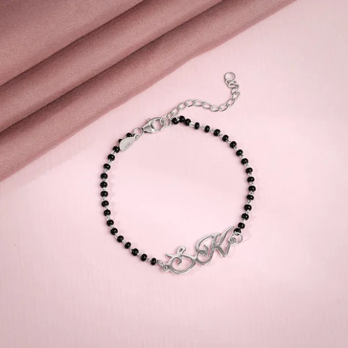 Silver Personalised Eternal Initial Mangalsutra Bracelet