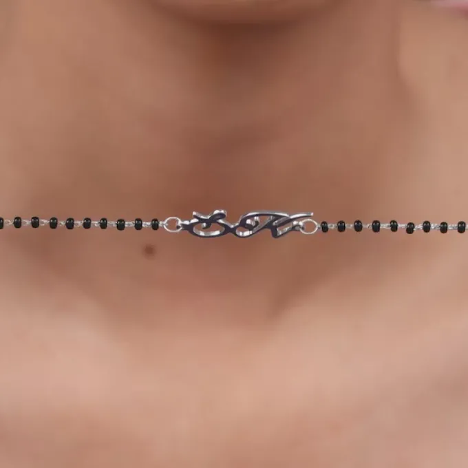 Silver Personalised Eternal Initial Mangalsutra Bracelet