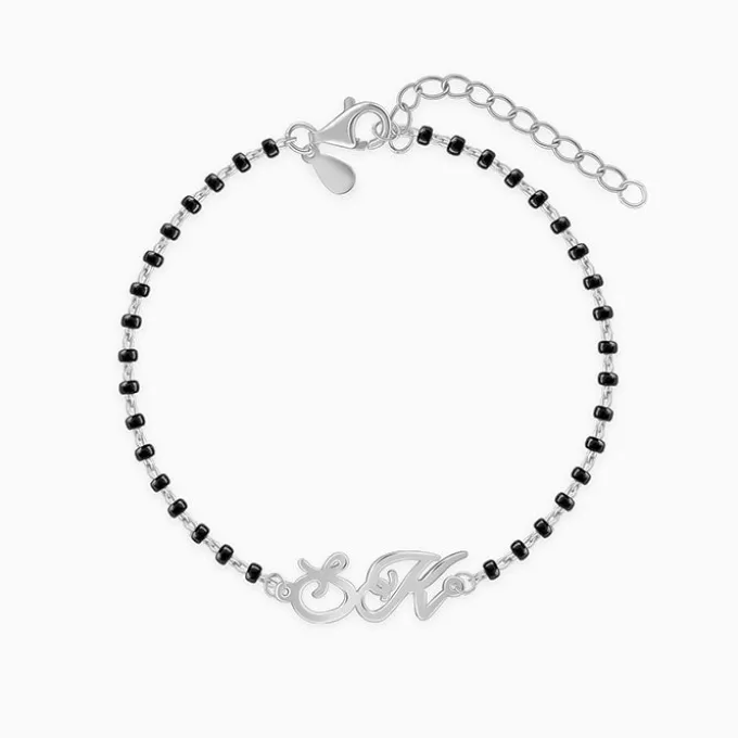 Silver Personalised Eternal Initial Mangalsutra Bracelet
